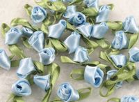100 Pcs Polyester Tape with Ye Han Bud Rose/trim/sewing/appliques U Pick (Blue)