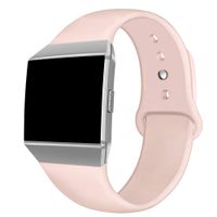 NAHAI Compatible Fitbit Ionic Bands, Soft Silicone Replacement Strap Accessory Breathable Wristbands for Fitbit Ionic Smart Watch, Large, Sand Pink