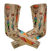 LEVEIS Retro Girl Africa Arm Sleeves UV Protection for Men Women Sunblock Protective Gloves Running Golf Cycling Driving Long Arm Cover 1 Pair