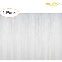 ShiDianYi Tinsel Foil Fringe Curtain-3FTX8FT-White Metallic Door Window Backdrops/Curtain Party Decoration