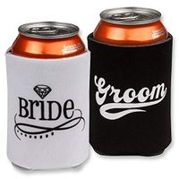 Rustic Wedding Bride Groom Beer Can Cooler Stubby Bottle Holder Wedding FavoursР’В  |Item - Bride Groom Set|