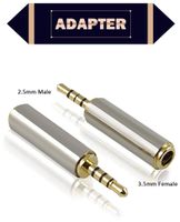 2.5mm Male to 3.5mm Female 3 Ring 4-Pole Jack Audio Adapter Converter for Headphone Earphone Headset