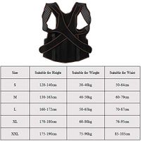 Back Brace Steel Plate Orthosis Corset Posture Corrector Lumbar Shoulder Support Belt Kyphosis,Black,L