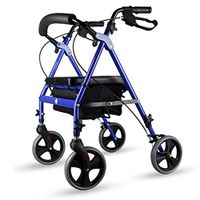 Rolling Walkers Lxn Folding Rollator Walker - 4 Wheel Medical with Storage Basket - Mobility Aid for Adult, Senior, Elderly & Handicap - Aluminum Transport Chair (Blue)