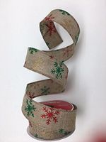 Celebrate IT- Ribbon Bow-tique- Colorful Snowflake - Wired Plaid Linen Ribbon 1.5 in x 25ft