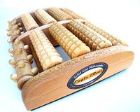 Solid Aim Tools Solid Hardwood Dual Foot Wooden Massager Roller (Large) - Relieve Plantar Fasciitis, Heel Pain, and Stress - Reflexology & Acupressure.