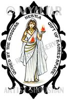 Guided By Goddess Hestia Gift of Sacred Space 4"x6" Set of 6 Linen Postcards