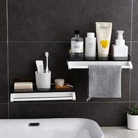 Xisheep Easter Day Home Décor ， Storage Rack Kitchen Bathroom Wall Storage Rack Towel Storage Rack Organizer Housekeeping Organizers - Black