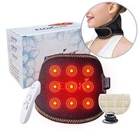 Electric Heating Pad for Neck Shoulder and Back Pain Relief with Fixation Strap Moist/Dry Heated Pad with Auto Shut Off 19" x 5"- Black