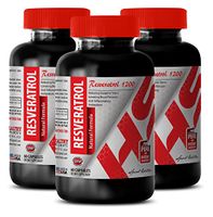 Brain and Memory Support - RESVERATROL 1200 (Natural Formula) - Resveratrol Best one - 3 Bottles 180 Capsules