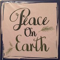 "Peace on Earth" Embossed Note Cards and Envelopes- 12 Blank Note Cards and Tan Envelopes- 5 x 5 inches