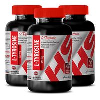 Blood Pressure Optimizer Supplement - L Tyrosine 500MG - Brain Booster Focus- 3 Bottles (180 Capsules)