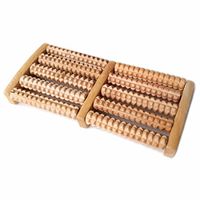 Dual Foot 5 Wooden Foot Massager Roller, Relieve Plantar Fasciitis, Heel/Foot Pain, Stress-Wooden Acupressure & Reflexology Tool