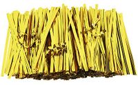 Mini Skater 6 Inches 800 Pieces Metallic Plastic Twist Ties Bag Ties for Cellophane Party Bag (800, Gold)