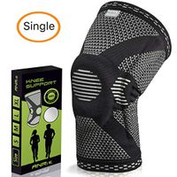 Knee Brace for Meniscus Tear Arthritis - Knee Braces for Men Women - Compression Knee Sleeves Patella Stabilizing - Knee Support for Running Weightlifting Powerlifting Crossfit ACL- Black/Gray, M