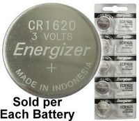 Energizer ECR1620 (CR1620) Lithium Coin Cell, On Tear Strip (Pack of 5)
