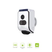 Freecam Rechargeable Battery Powered Security Camera with Auto Siren and Flash Alarm,Wire-Free Outdoor Surveillance Camera with Two-Way Audio,Motion-Activated and Night Vision(C390, White)