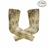 Arm Sleeves Musical Note Tattoo Sleeve UV Sun-Protective Sleeve Compression Arm Cover Cooling Golf Cycling Driving Hiking for Men Women Kids 1 Pair
