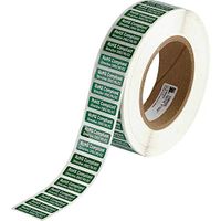 Brady ROHS-1-5, 106335 0.4" x 1.18" White on Green Polyester Label