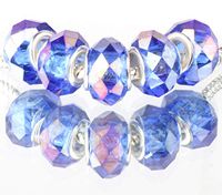 blue AB 5pcs MURANO Crystal bead LAMPWORK fit European Charm Bracelet #A522 pretty party decoration designer talisman jewelery girl stylish womans charming