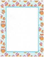Pink & Orange Owls Stationery Printer Paper 26 Sheets