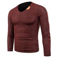 WM&MW Mens Sweater Slim Fit V Neck Knit Sweatshirt Pullover Shirt Jumper Knitwear Plus Szie (Red, Asian:5XL)