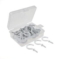 Chenzt 7/8" White Vinyl Coated Cup Hooks,Small Screw Hooks,7/8 Inch Ceiling Hooks,Christmas Lights Hanger Hooks,Plant Hanger Hooks,Suitable for Indoor and Outdoor 36Pcs