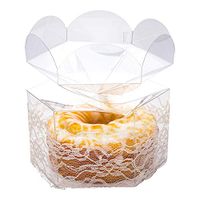 Candy Box, Clear Gift Boxes for Wedding, Party and Baby Shower Favors - Flower Top - 2.8"L x 2.8"W x 2.4"H - 100ct - Restaurantware