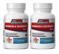 Immune Support Dietary Supplement - Echinacea & Goldenseal Root 300MG - goldenseal Extract - 2 Bottles (200 Capsules)