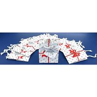 20 White Tote Bags Red Bow Shopping Gift Display 3.5"