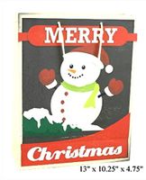 Set of 4 'Merry Christmas' Snowman Paper Gift Bag - 10" x 13"