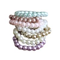 Pearl Bracelet, Choose from 7 Colors, Newborn Photography prop, Toddler, Child, Flower Girl, Adult (18-24 Months, Mint)