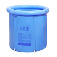 Youdepot Inflatable Portable Plastic Bathtub,PVC Bath Tub Portable Soaking Tub Inflatable Spa For Adult Bathroom With Air Pump Blue Large