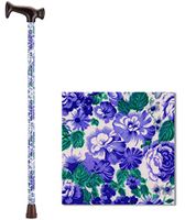 NOVA Designer Walking Cane with T-Grip Molded Handle, Lightweight and Adjustable Walking Stick, Lilacs and Green Leaves Design