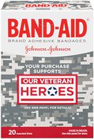 Band-Aid Decorative Adhesive Bandages, Our Veteran Heroes Assorted, 20 Count (Pack of 6)