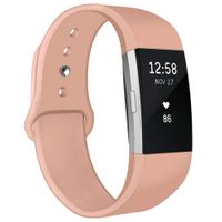 NAHAI Bands Compatible with Fitbit Charge 2, Soft Silicone Replacement Bands Adjustable Sport Wristbands Strap Accessories for Fitbit Charge 2, Women Men, Small, Pink
