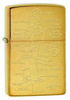 Zippo Lighter: Anatomy of a Lighter - Brushed Brass 75483