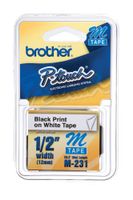 Nonlaminated Lettering Tape,1/2 quot; Size,Black/White