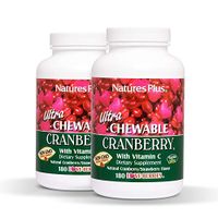 NaturesPlus Ultra Chewable Cranberry Love Berries (2 Pack) - 400 mg, 180 Vegetarian Tablets - Natural Cranberry Supplement, Promotes Urinary Tract Health - Non-GMO, Gluten-Free - 180 Total Servings