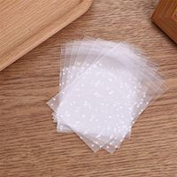 Sevenfly 100Pcs White Polka Dot Treat Bags Self Adhesive Candy Cookie Bags Clear Cellophane Bags For Bakery Biscuit Dessert Wedding Favors(1010cm)