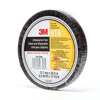 3M Lithographers Tape 616,  Ruby Red, 1/2 in x 72 yd, 2.4 mil