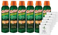 Cutter Backwoods Dry Insect Repellent, Aerosol, 4-Ounce, 6 Pack W/ 6 Bonus Moist Towelettes!