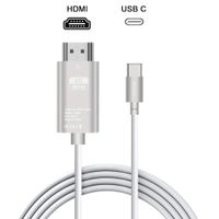 USB C to HDMI Adapter (4K@60Hz),6.6ft USB Type-C to HDMI Cable[Thunderbolt 3 Compatible] for iMac 2017,iPad Pro 2018,MacBook Air,MacBook Pro 2018/2017,Samsung Galaxy S10 and More (White)