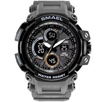 Psalmtrading SMAEL Multi-Function Men’s/Women's Sports Analog Quartz Dual Display Waterproof Watches LED Backlight 1708 (Gray)