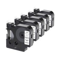 Replace Dymo D1 Label Tape 45013 S0720530, Compatible for DYMO LabelManager 160 210D 260P 280 360D 420P 450D Label Maker,1/2 Inch (12mm) x 23 Feet (7m) Black on White, 5 Pack