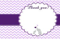 30 Blank Thank You Cards Blue Chevron Zig Zag Elephant Design Baby Shower Party + 30 White Envelopes