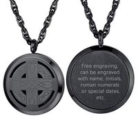 PROSTEEL Personalized Customize Celtic Knot Cross Diffuser Black Necklace,Aromatherapy Locket,Stainless Steel Essential Oil Diffuser,Essential Oil Necklace,Women Jewelry,Valentines Day
