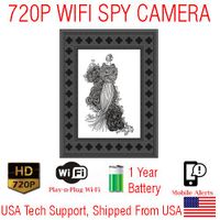 SecureGuard 720P XFRAME Xtreme WIFI Battery Powered Photo Picture Frame Spy Camera Wireless IP P2P Wi-Fi Mobile Hidden Nanny Cam Spy Camera Gadget (UP TO 1 YEAR BATTERY LIFE)