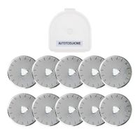 AUTOTOOLHOME 28mm Rotary Cutter Blades 10 Pack Replacement Blade Fabric Paper Cutting Sewing Patchwork Tool