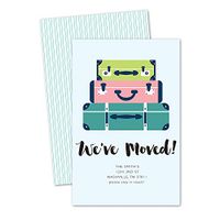 Suitcases Personalized Moving Announcements (Aqua)